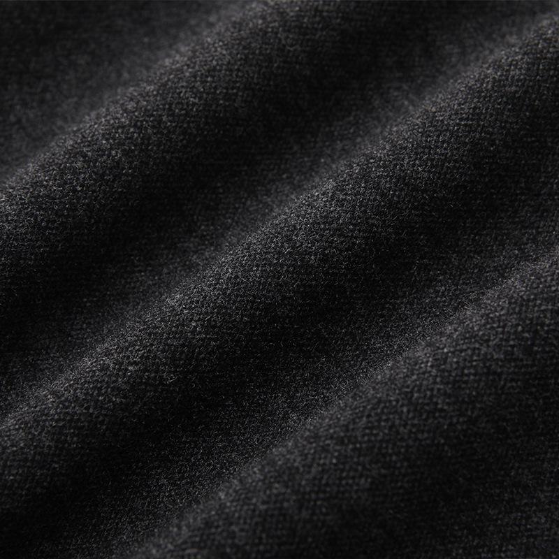 Herbst/Winter 2024 Damen Dunkler Woll-Bodycon-Midirock mit Seitenschlitz