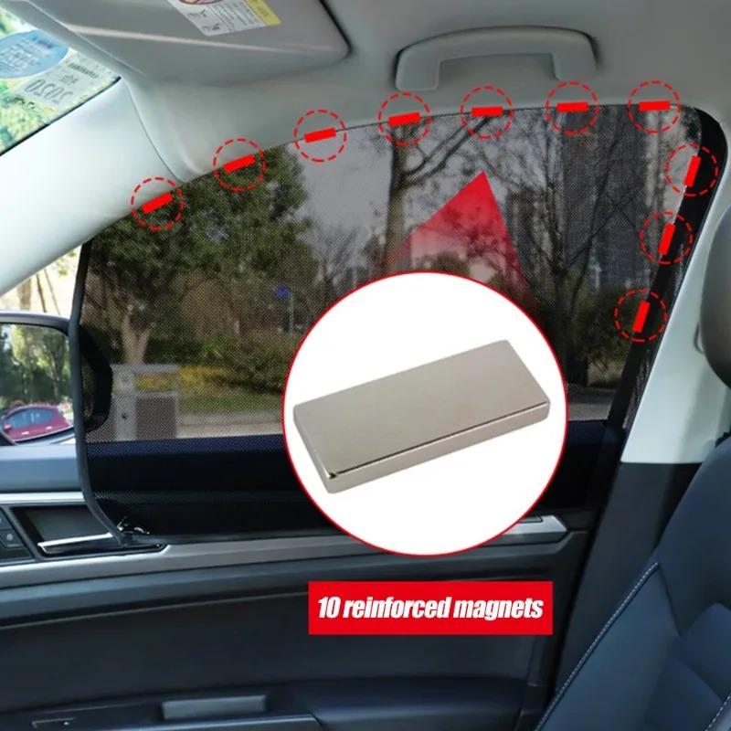 Car Sunshade Curtain Auto Window 5D Carbon Yarn Magnetic Suction Thermal Insulation Sunshade Cloth Unidirectional Perspective