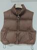 European and American style autumn and winter vest women's fashion temperament stand-up collar cardigan cotton vest warm jacket