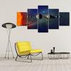 5 Panel Space Space Moon Poster Silk Cloth Earth Canvas Painting Wall Art Planet Satellite Solar System Living Room Decoration