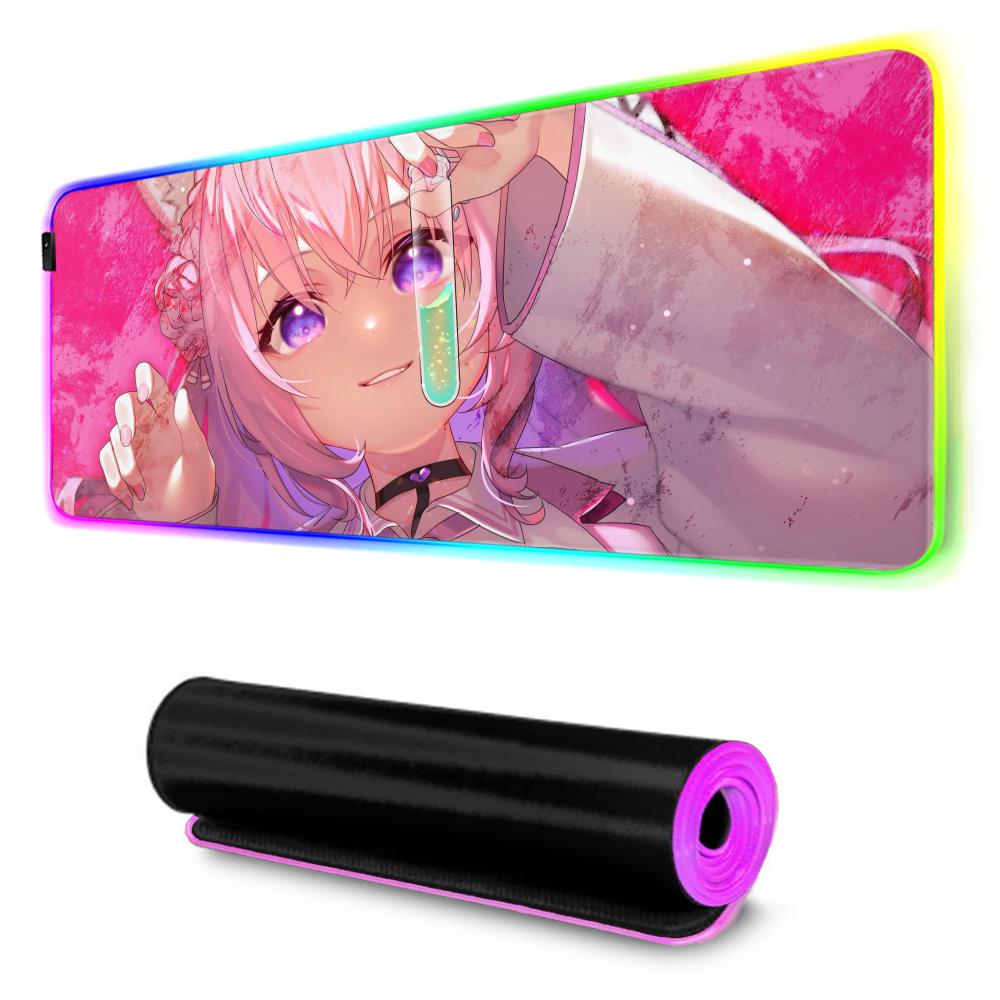 hakui koyori Mouse Pad RGB Gaming Mousepad Big LED Pad PC Desk Mat Luminous Mouse Pad Large Keyboard Mats Table Rug With Backlit