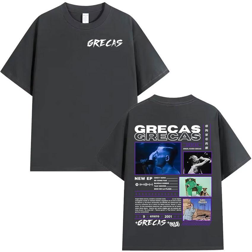 

Rapper Grecas 2025 Album Graphics T-shirts Men Gothic High Quality T-shirt Vintage Oversized Short Sleeve Tees Streetwear Summer 4XL