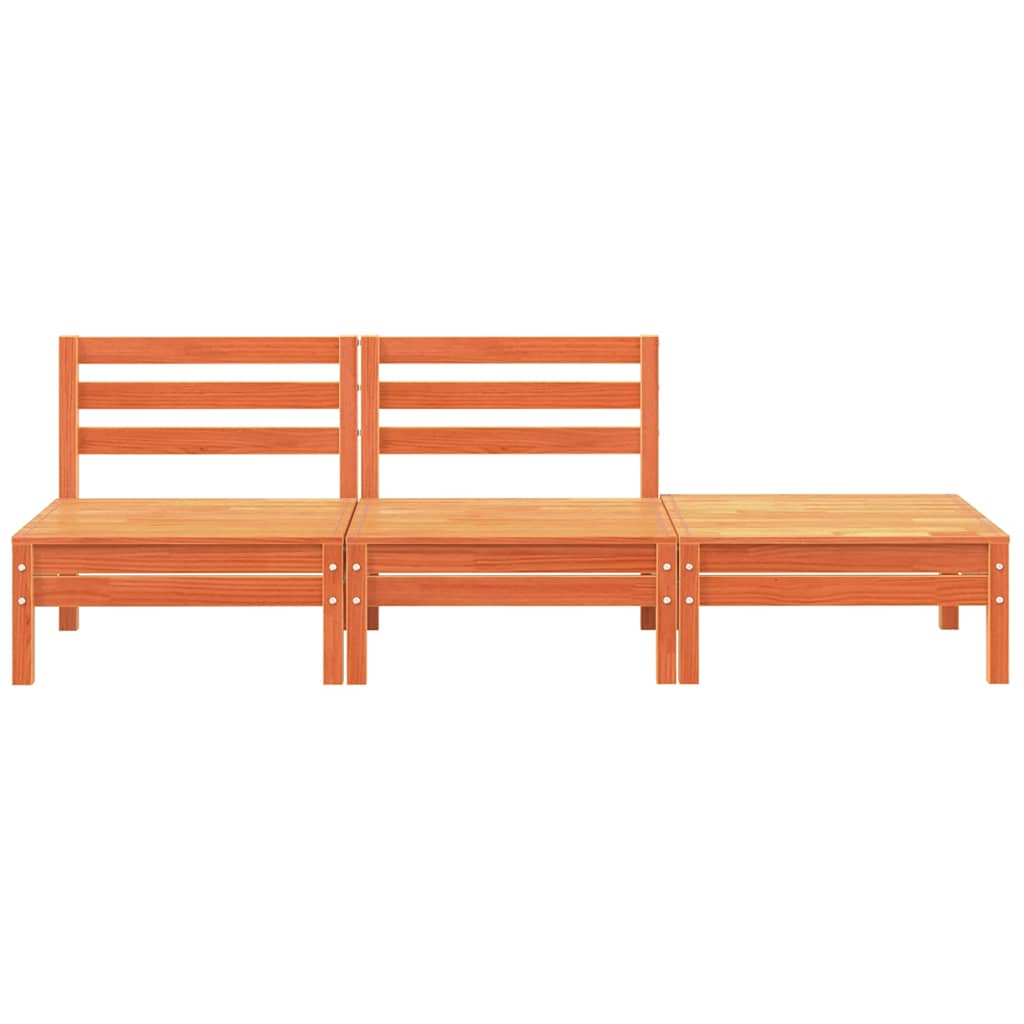Vidaxl Ogrodowa Sofa 3-Osobowa, Woskowy Brąz, Lite Drewno Sosnowe