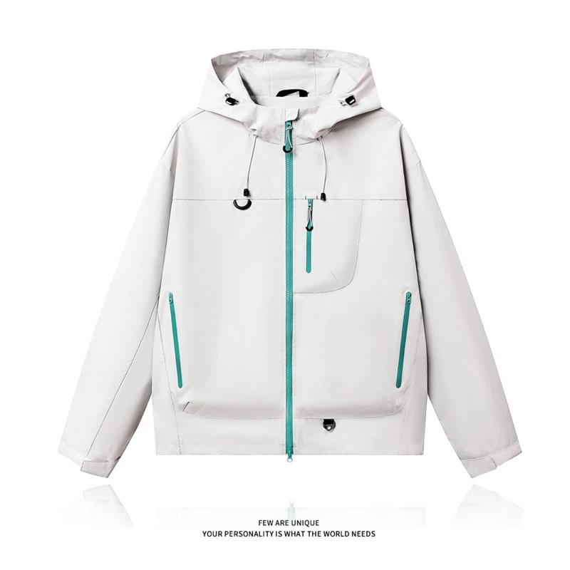 Windproof And Waterproof Hooded Jacket For Both Men And Women Outdoor Hiking Jacket With Multiple Pockets Casual Jacket