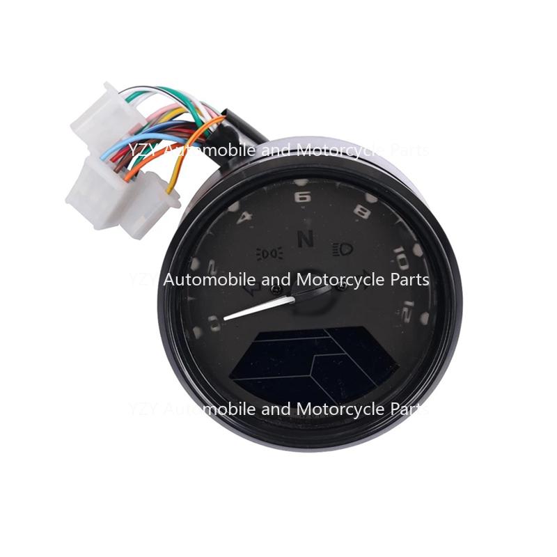 Motorcycle Universal LCD Digital Tachometer Speedometer Odometer Waterproof Gauge For Cafe Racer 2 - 4 Cylinders