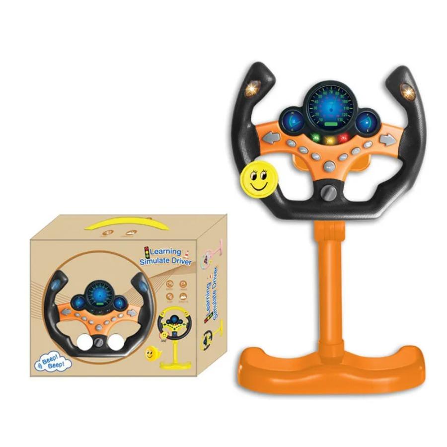 Electric Simulated Driving Steering Three-Dimensional Portable Wheel Copilot Toy Light And Sound Educational Children's Gifts