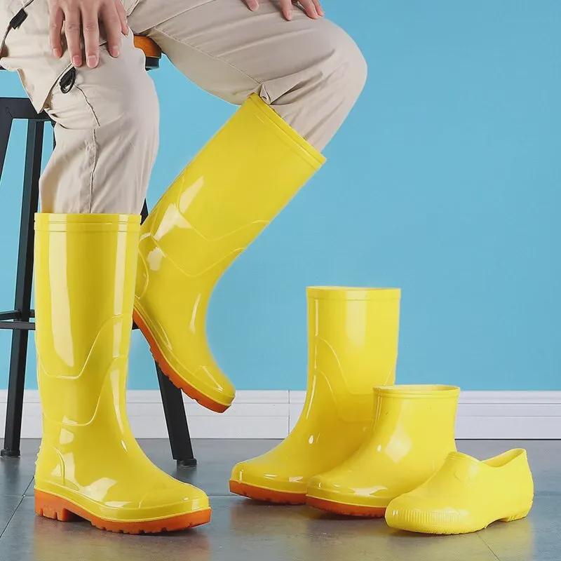 Tendon Sole Unisex White Waterproof Non-Slip Rubber Hygiene Boots for Medium and High Food Safety and Farm Work.