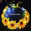 6/7/10 Heads Sun Flower Ring Wire&Cloth Hair Hoop Sun Flower Headband  Women Girl Birthday Favor