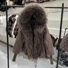 Winter New Natural Fox Fur Collar Hooded Down Jacket Women's Short Thickened Warm Loose Fur Jacket