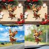 Cartoon Cute Brown Reindeer Pattern Acrylic Pendant For Christmas Decoration