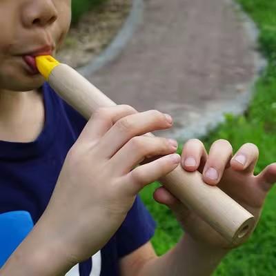 Children'S Musical Instrument Toys Beech Flute Tuba Clarinet Six-Hole Musical Instrument Wooden Toys Exercise Vital Capacity