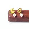 Stainless Steel Cartoon Dog Paw Pearl Stud Earrings