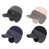 Riding Hat Soft Plush Inner Wide Brim Ear-Protecting Knitting Baseball