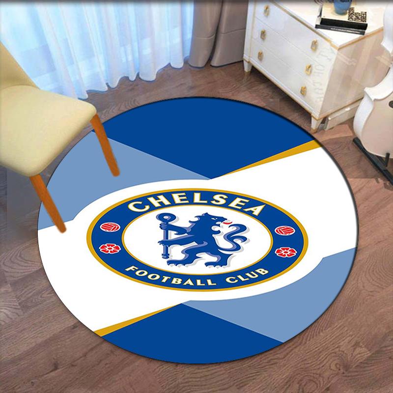 Chelsea Football Club Printed Round Rug Carpet Chair Rug Area Rug Entryway Doormats,for Office Chair Living Room Bedroom Kitchen Room.