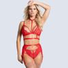 Women's Sexy Lingerie Sexy Lace Split Underwear 3 Pieces (Bra + Panties + Garter) Set
