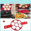 High-quality Red Silicone Egg Ring With Seven Holes For Perfectly Shaped Eggs And Pancakes