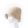 Women's 100% Pure Cashmere Knit Bucket Hat - Autumn/Winter Thickened Design for a Slimmer Face Look
