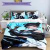 KPOP Hunter Juego de Cama de 3 Piezas Funda Nórdica Cierre Incluye 1 Funda Nórdica y 2 Fundas de Almohada para Todas las Estaciones Dormitorio Hogar Decoración de Dormitorio Universitario