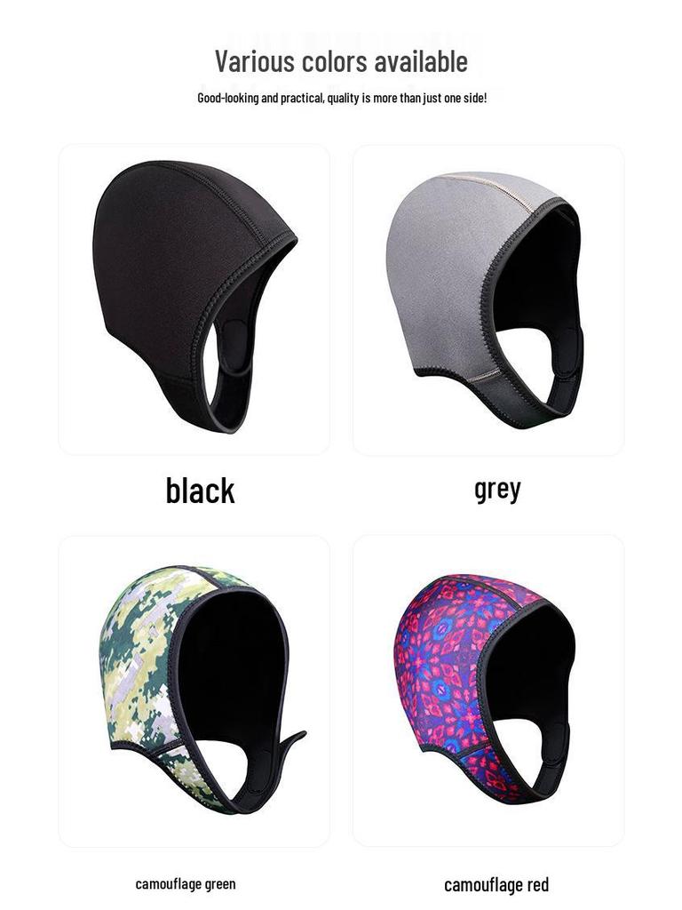 Unisex Quick-Drying Diving Cap - 2.5MM Sun & Ear Protection, Warmth, Adult Swim Hood for Men & Women
