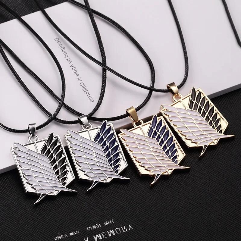 Anime attack on titan wings of freedom researcher logo alloy pendant jewelry necklace and Key Chain party accessories