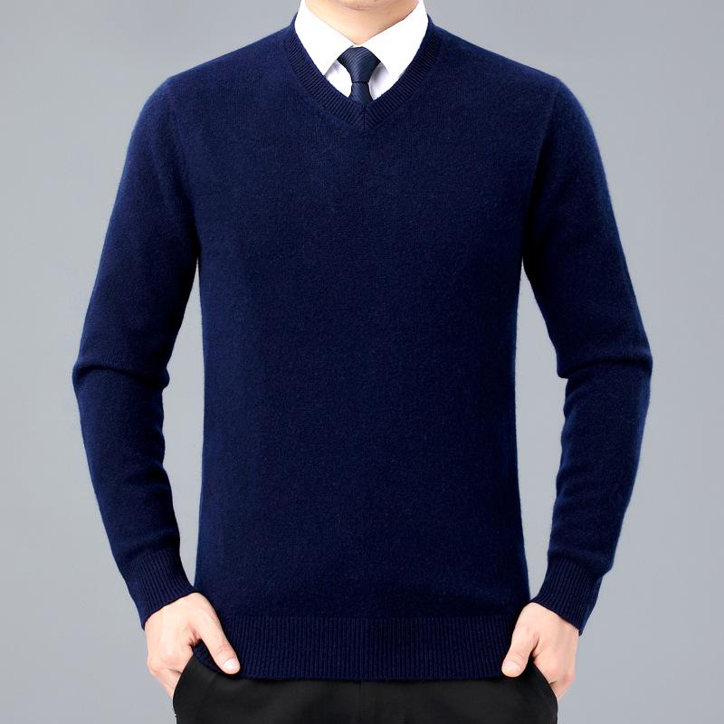 2025 Herren V-Ausschnitt Kaschmirpullover: Dick, Warm, Business Casual für Herbst/Winter