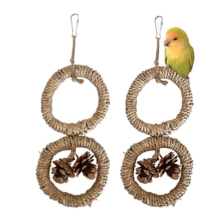 Bird Swing Toy Birdcages Hangable Perch Bird Chewing Toy Bird Entertainment Toy