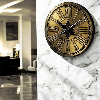 Vintage Uhr Messing Handgefertigt Holz Wanduhr