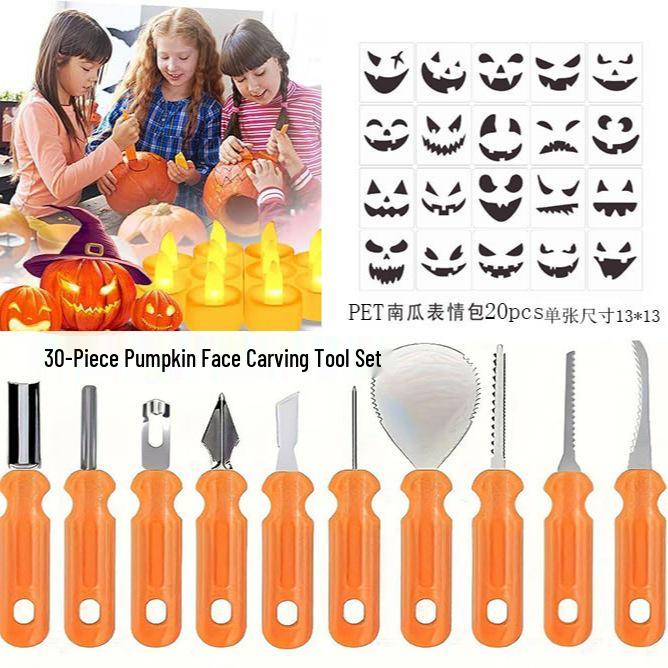 Halloween Pumpkin Carving Set: DIY Lantern Tools & Stainless Steel Cookie Cutters