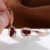Aqua Blue Zircon Long Dangle Earrings Rainbow Crystal Oval Stone Drop Earrings Trendy Rose Gold Color Wedding Earrings For Women