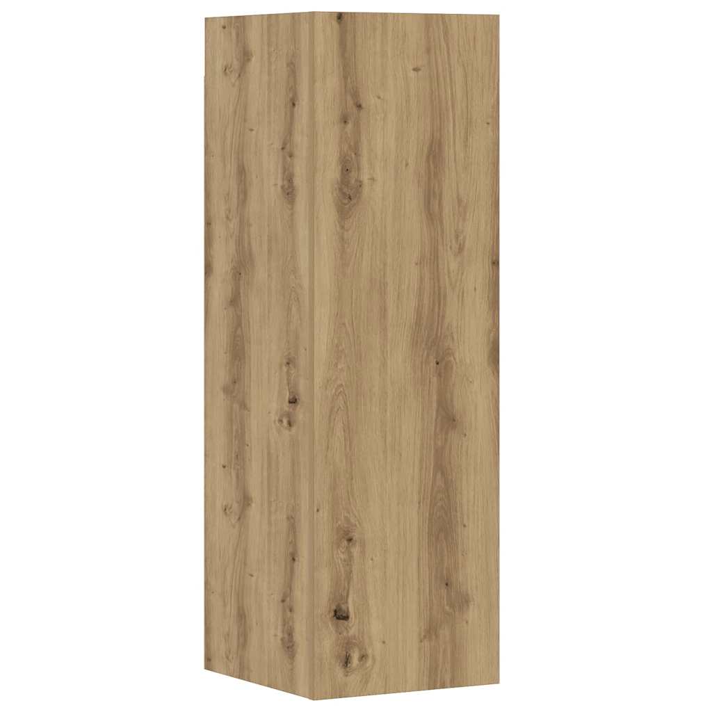 6 Piece Wall Mounted TV Cabinet Set Artisan Oak Particleboard