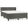 3131082 vidaXL Divan Bed and Mattress Dark Grey 140x200cm Velvet