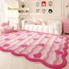 Dopamine Color Carpets for Living Room Girly Style Bedroom Decor Rug Irregular Shaped Pink Plush Carpet Cute Fluffy Soft Mat