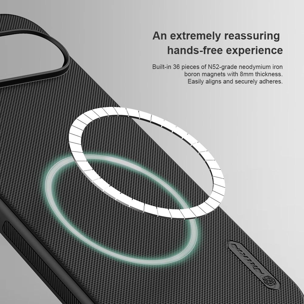 for Google Pixel 9 Pro XL Magnetic Case Nillkin Super Frosted Shield TPU Fram Soft Edge Protection Hard PC Back Cover