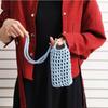 Fashion Vibrant Colorful Knitting Phone Bag Lightweight Hollow Design Beach Purse Portable Small Shoulder Bag Beach Travel