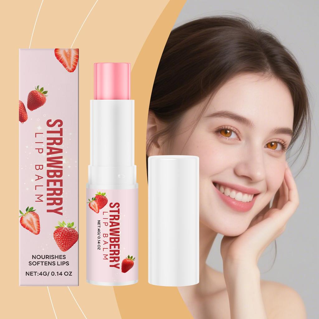 Strawberry Lip Balm, Nourishing Lip Balm, -chapping Moisturizing Lip Balm (1 Tube)