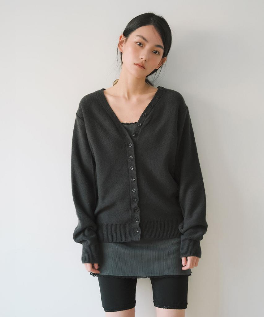 Ieoning Inside Out Multi Cardigan, Charcoal
