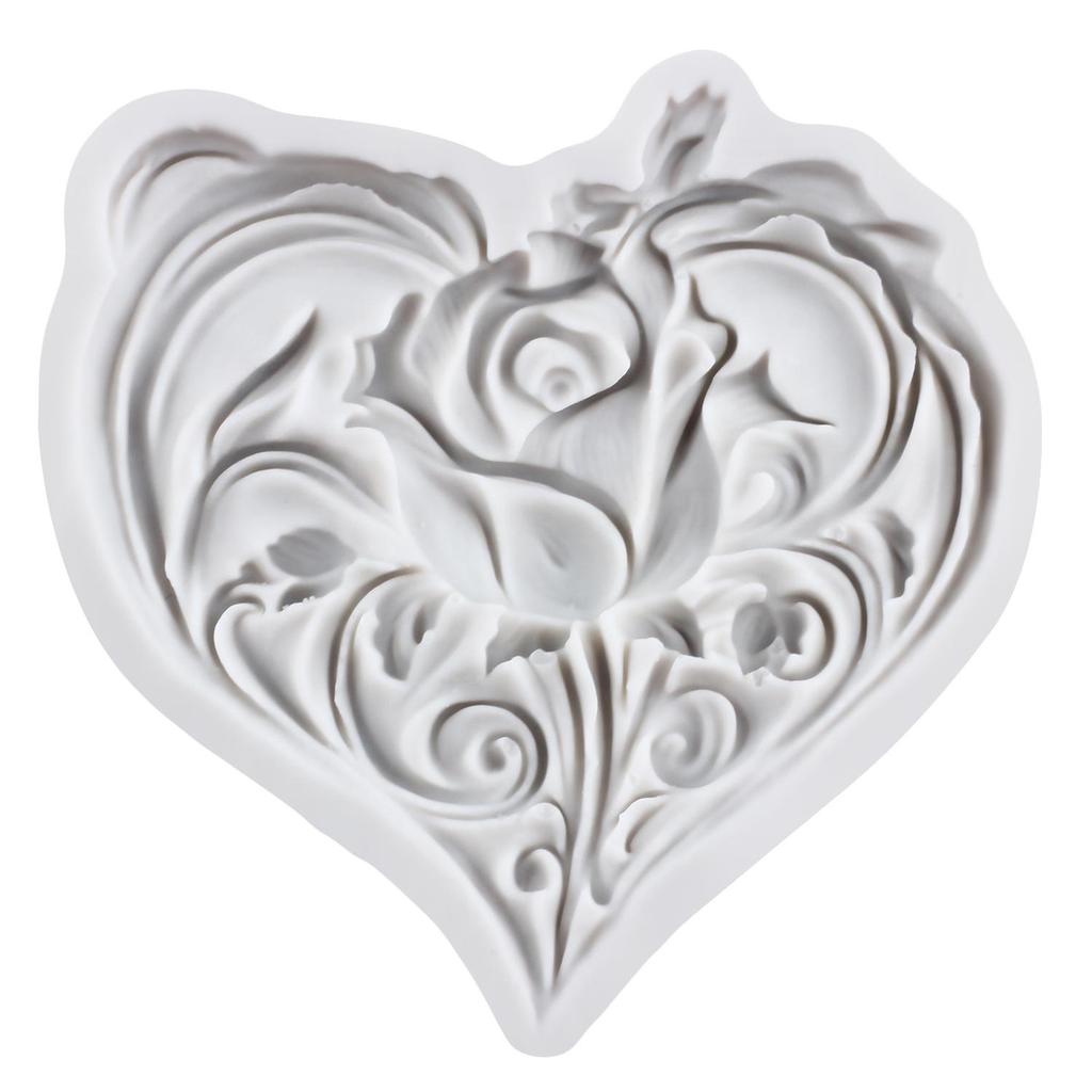 Barocker Blumenrahmen Silikonform Rosenblume Fondantformen Kuchendekorationswerkzeuge Themenkuchen Dessert Dekoriert Schokoladenbonbonform