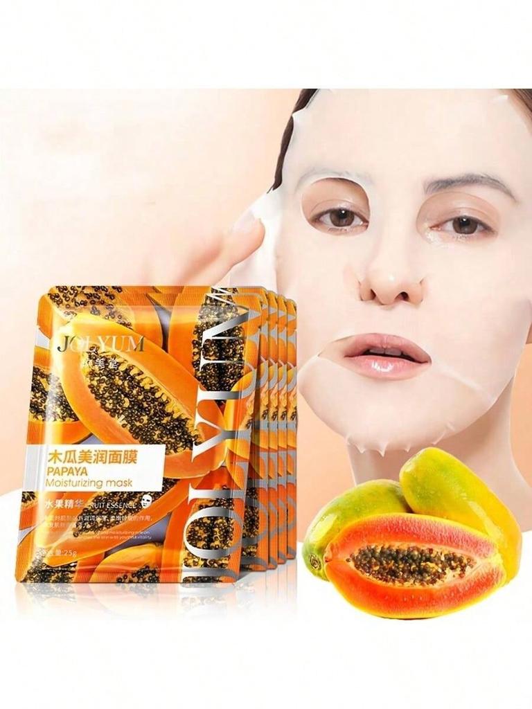 1/3/5/10PCS Papaya Moisturizing Mask Hydrates And Nourishes Dry Skin. With Its Hydrating Essence, It