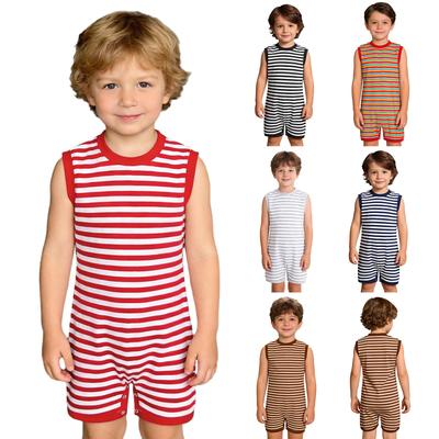 Unisex Spezielle Bedürfnisse Adaptive Kleidung Ärmellos Hinten Unsichtbarer Reißverschluss Druckknopf Schritt Bunt gestreifter Overall