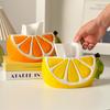 9.44" Ceramic Cartoon Lemon Orange Citrus Tissue Box, Decorative Napkin Holder for Coffee Table Living Room