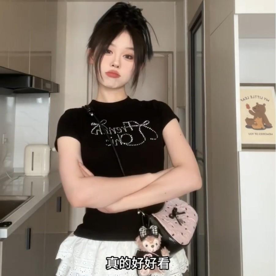 Pink bow crescent armpit bag women's summer new high-end niche shoulder small square bag