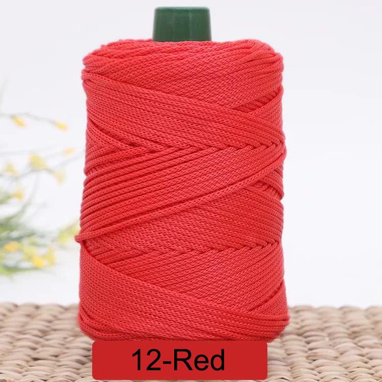 3mm farbiges gedrehtes gewebtes Seil, Hohlfaden-Handwerk Polyester Makramee-Seil, Schwarzes Garn zum Häkeln, Häkelgarn für Stricker