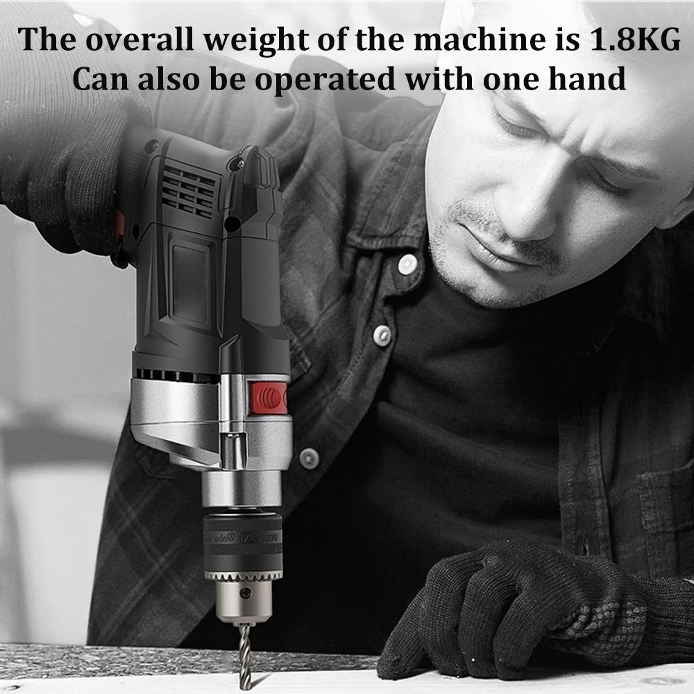 AC 110 V/220 V EU/US-Stecker Multifunktions-Bohrmaschine Leistungsstarker Schlagbohrer Elektrischer Hammer Elektrowerkzeuge mit stufenloser Geschwindigkeit