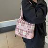 Handtasche Kontrastfarbe Plaid Kleine Quadratische Tasche Damen Schulter Umhängetasche