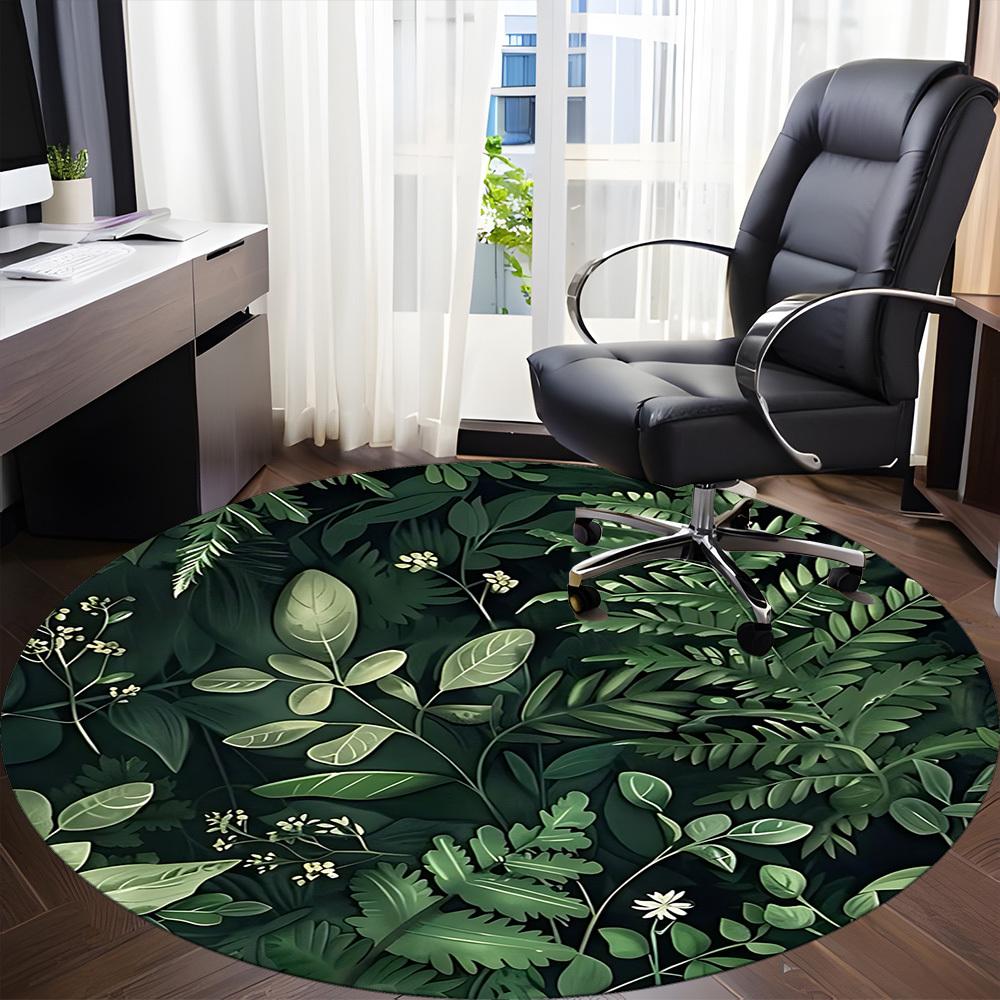 1pc Forest Nature Office Round Area Rug, Indoor Mat Suitable For Office, Under Office Chairs Bedroom Living Room Home Decor, Room Deco