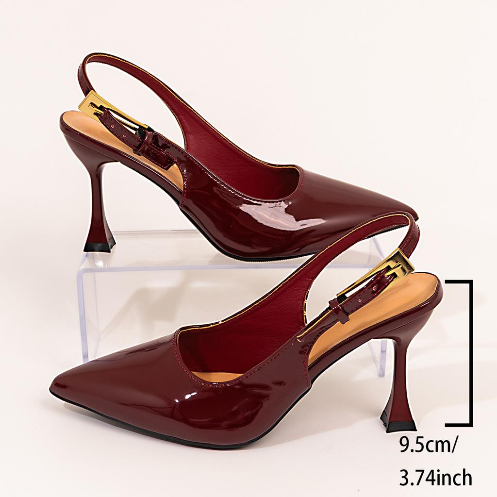 Womans Pumps Spring New Fashion Pointed Toe Slingbacks Sandals Simple Versatile Black Stiletto High Heel Shoes Sandales À Talons