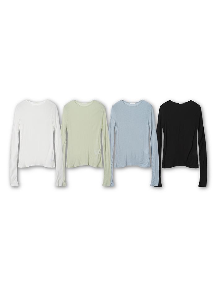 CLO'ET Basic Tencel Sheer Sleeve T-Shirt + 4 Colors