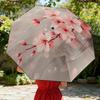 1pc 's Cherry Blossom Umbrella - Open/Close, 8-Rib Sturdy Frame, Pink Sakura & White Petals, Compact Folding Parasol for Handb