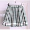 Moda de Verano para Niñas Conjunto de Uniforme JK Estilo Universitario Falda Plisada a Cuadros 2 Piezas Ropa Casual Escolar para Adolescentes
