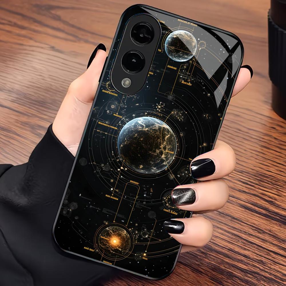 Planeten Schutzhülle Exquisite High-End Handyhülle Glas TPU Handyhülle für Samsung Galaxy S26 S25 S24 S23 S22 S21 FE, Ultra, Plus